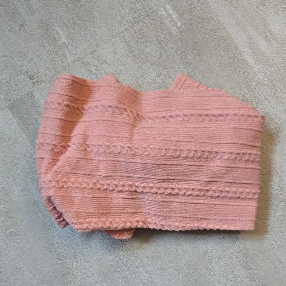 Baby Toddler Pink Cable Knit Bow Headband Stretchy Wide Kids Top Knot Hair Band